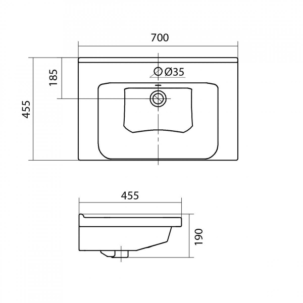 Раковина встраиваемая Onika Миранда 70 1WH302250