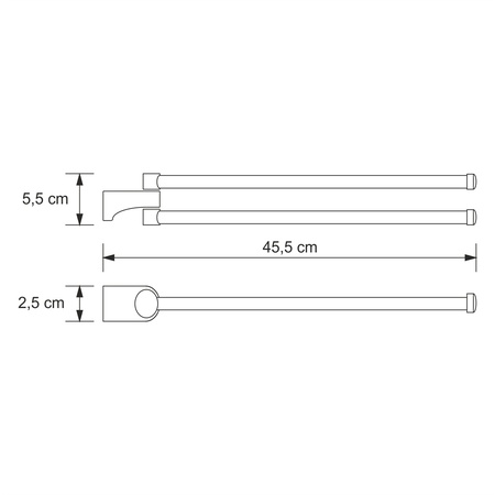 Держатель полотенец двойной WasserKRAFT Kammel K-8331