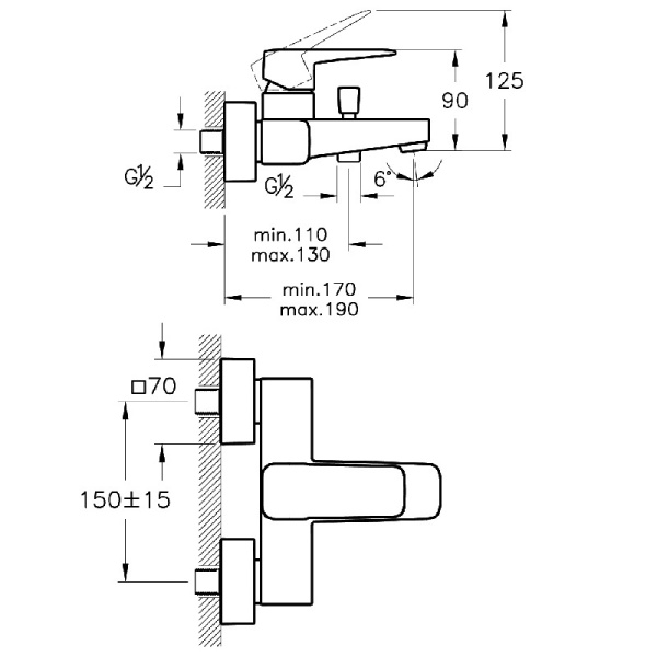 Смеситель для ванны и душа Vitra Root Round A42737EXP, хром 