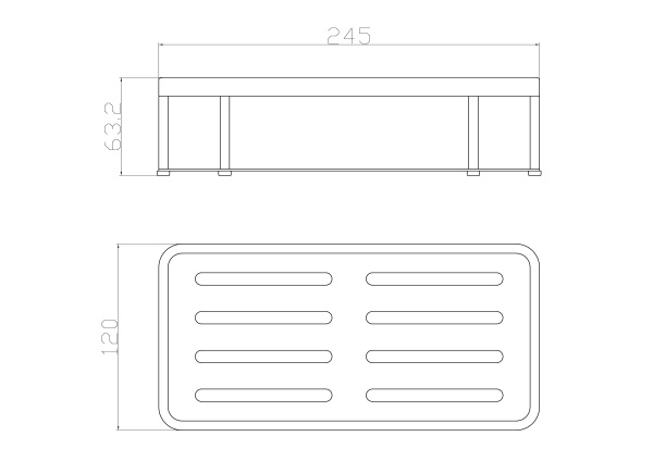 Полка для ванной WONZON & WOGHAND, хром WW-4131-CR