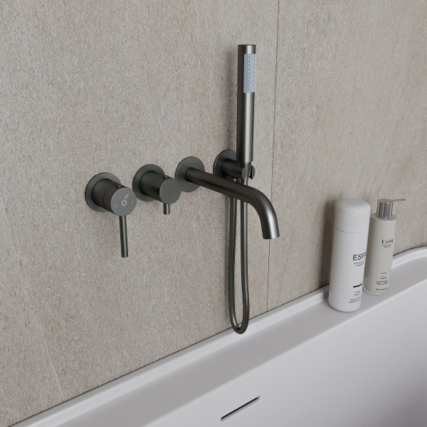 Смеситель для ванны скрытого монтажа с внутренней частью Y OL-889017-BGM, оружейный металл