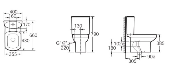 Кышка-сиденье для унитаза Roca Dama Senso 80N512001