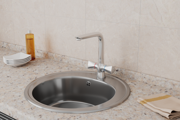 Смеситель для кухни с высоким поворотным изливом RUSH Andros AN2435-22