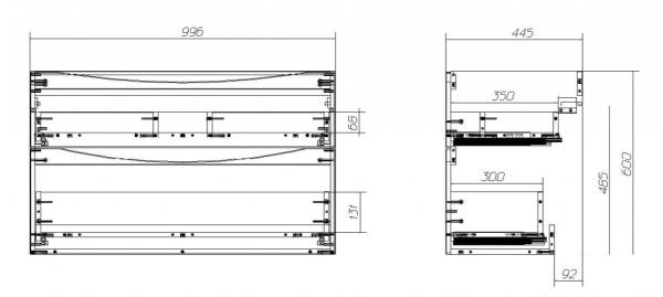 База под раковину подвесная BelBagno MARINO-H60-1000-2C-SO-RN-P Rovere Nature