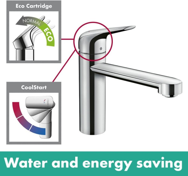Смеситель для кухни Hansgrohe Focus M42 CoolStart, EcoSelection 71805000 хром