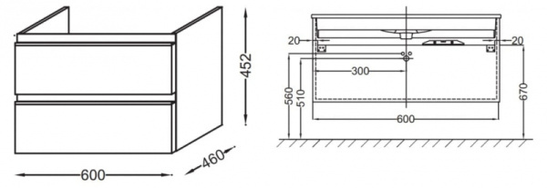 Тумба под раковину Jacob Delafon Vox EB2080-R1-N18