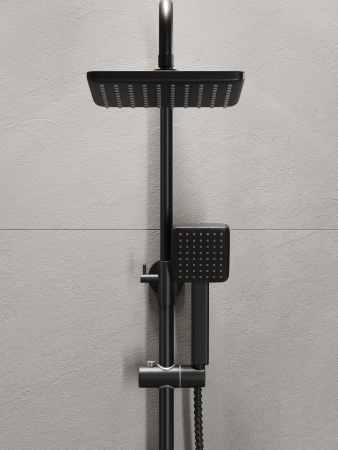 Душевая система с изливом Agger Brilliant A0394444 черный