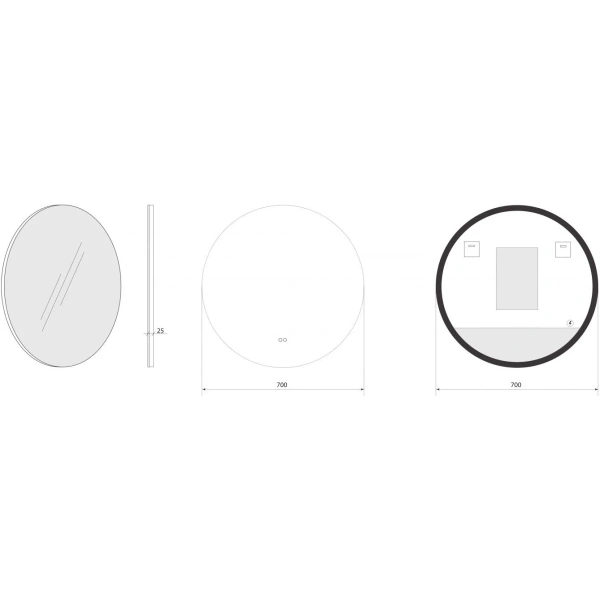 Зеркало с подсветкой Art&Max Sanremo AM-San-700-DS-F-H