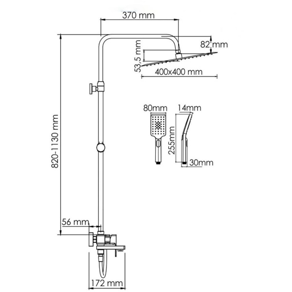 Душевая система WasserKraft SK17701CH Душевая система WasserKraft SK17701CH