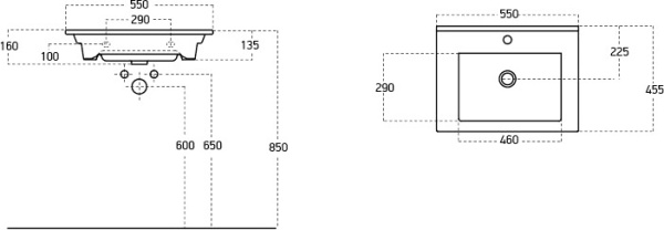 Раковина Srworki Хаммель 55 9055-KL