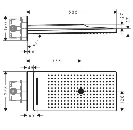 Верхний душ hansgrohe Rainmaker Select 580 3jet EcoSmart 24011400 белый/хром