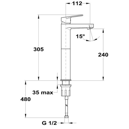 Смеситель для умывальника, высокий MOFEM ZENIT 150-1963-01