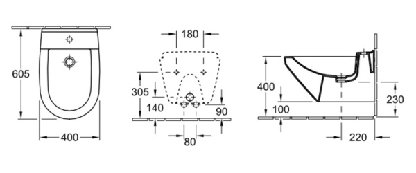 Биде подвесное Villeroy & Boch Lifetime 5475V001