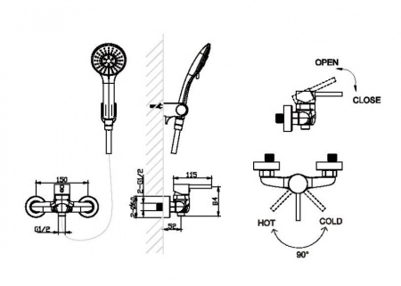 Смеситель для душа Bravat Slim F9332366CP-01-RUS Смеситель для душа Bravat Slim F9332366CP-01-RUS