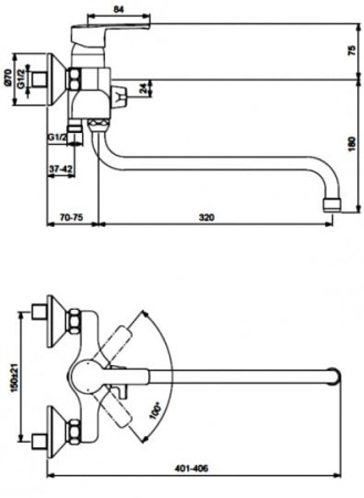 Смеситель для ванны Vidima Уно BA240AA