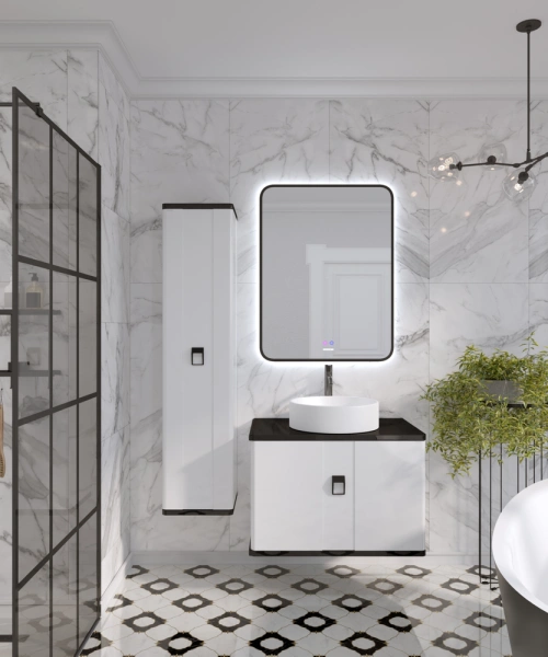 Тумба подвесная Grossman НОРМА-60 см 106016 с 1-ящ, белый глянец