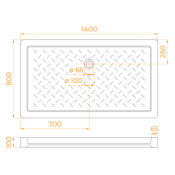 Душевой поддон (140х80) RGW CR-148 19170384-01