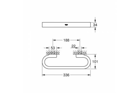 Ручка для ванной GROHE Selection 41064 DC0 (41064DC0) суперсталь Ручка для ванной GROHE Selection 41064 DC0 (41064DC0) суперсталь
