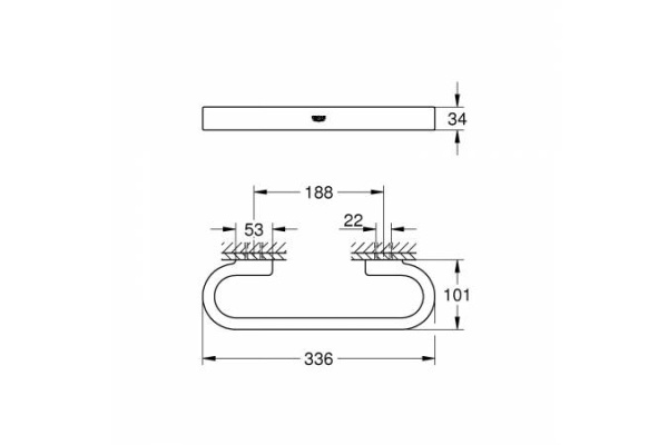 Ручка для ванной GROHE Selection 41064 GL0 (41064GL0) холодный рассвет глянец