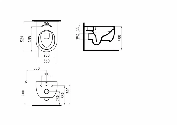Унитаз подвесной безободковый с функцией биде Bien VOKHA MDKA052N1VP1B9000 микролифт