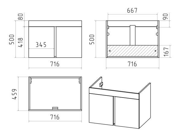 Тумба под раковину Misty Торос 75 П-Тор0075-011