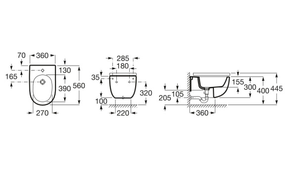 Биде подвесное Roca Meridian 357248000