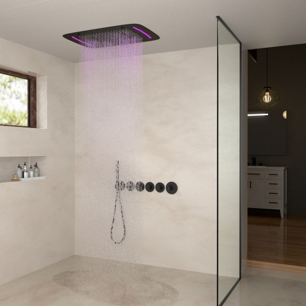 Душевая система встроенная с термостатом Timo Saona черный SX-2319/03SM