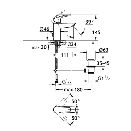 Смеситель для раковины AQUAme Prato AQMP6111