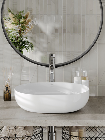 Раковина накладная (48х35,5) Orange  B05-480W белый глянец