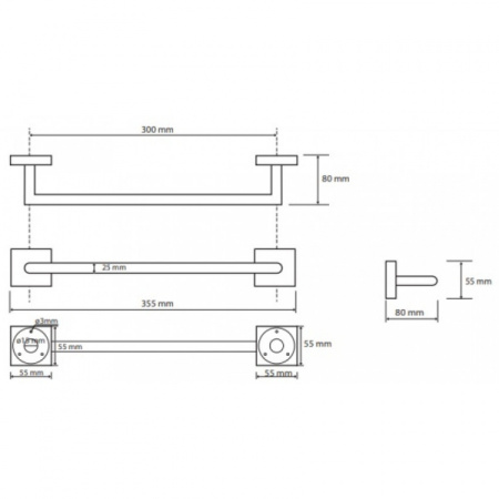 Поручень прямой 300 мм Bemeta BETA 132307611