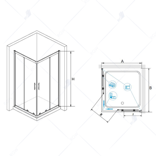 Душевой уголок (100х100) RGW Hotel  HO-31 03063100-11