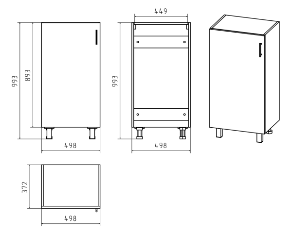 Комод Купер 50 правая П-Куп05050-031П
