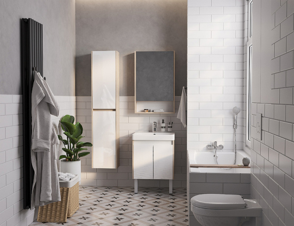 Тумба с раковиной Aquaton Сканди Doors 55 1A2788K0SDB20