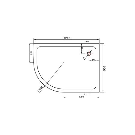 Душевой поддон акриловый (120х90) Vincea VST-2AJ-1290R