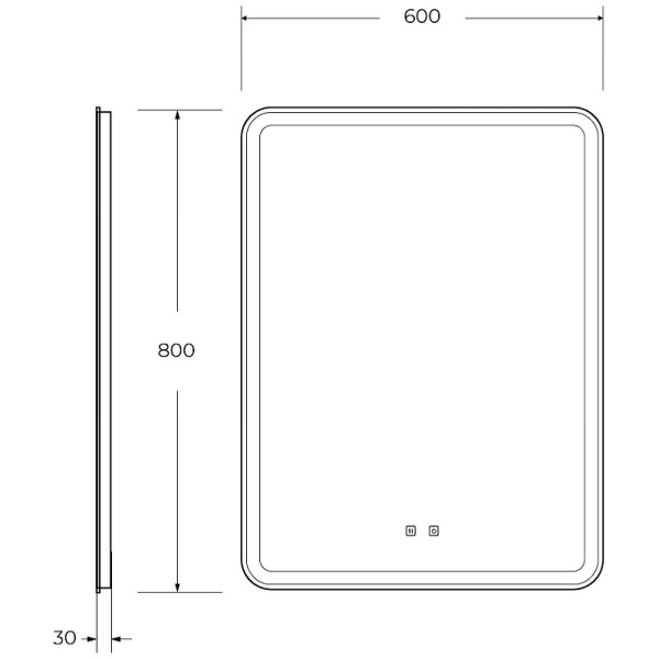 Зеркало BelBagno Marino 100 SPC-MAR-600-800-LED-TCH-SND