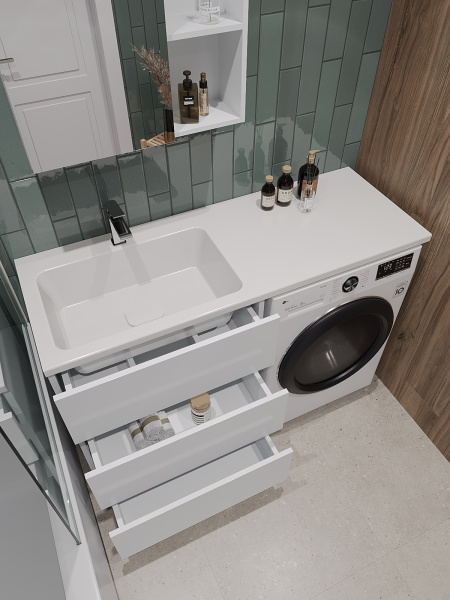 Раковина под стиральную машину (130х48) Orange ST-130RAL левая