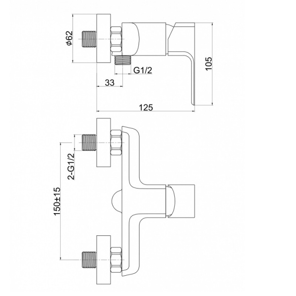 Смеситель для душа Cersanit GEO 63041 Смеситель для душа Cersanit GEO 63041