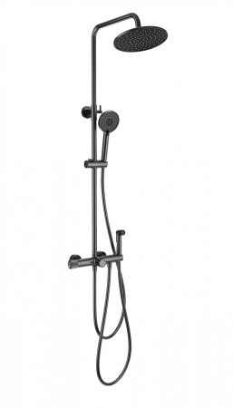 Душевая система с техническим душем и термостатом WONZON & WOGHAND, темный графит WW-B3097-A-BGG