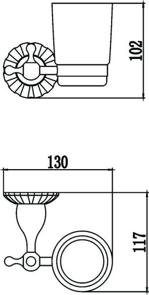Стакан Savol керамический с настенным держателем S-08958C