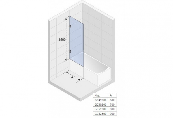Шторка для ванной Riho Scandic GC52300