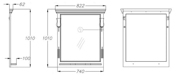 Зеркало Opadiris Риспекто 80 00-00007060  белый матовый, с выключателем, без светильника