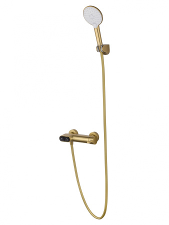 Смеситель для душа с встроенным изливом WONZON & WOGHAND MUSE Corno, брашированное золото WW-A30902-BG