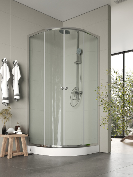 Душевой уголок с поддоном (88х88) Agger A01-090TCR хром