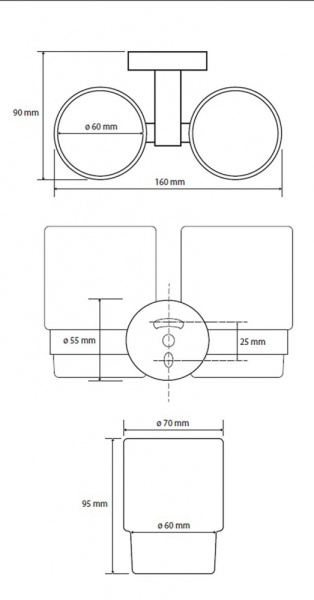 Держатель зубных щеток, стаканы Bemeta Omega 104110022