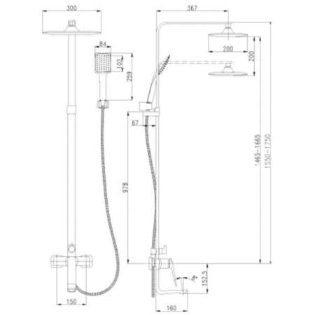Душевая стойка Lemark Allegro (LM5962CW)