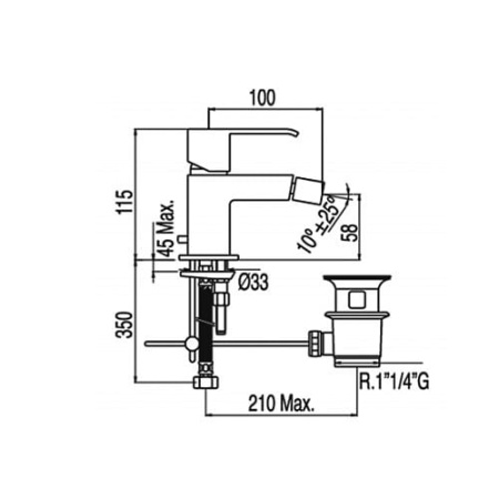 Смеситель для биде Cuadro Tres 106120DA