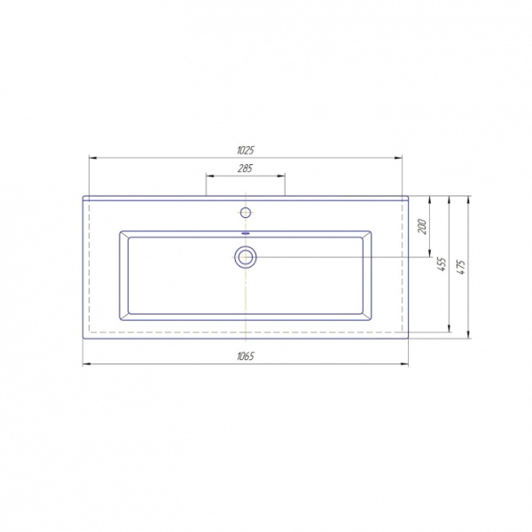 Раковина полувстраиваемая (106х47) СаНта Оскар105