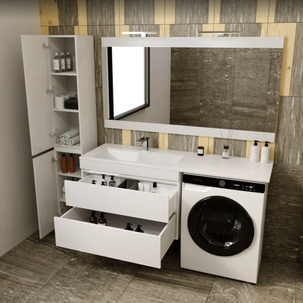 Тумба под стиральную машину напольная Style Line Даллас СС-00002304 белый