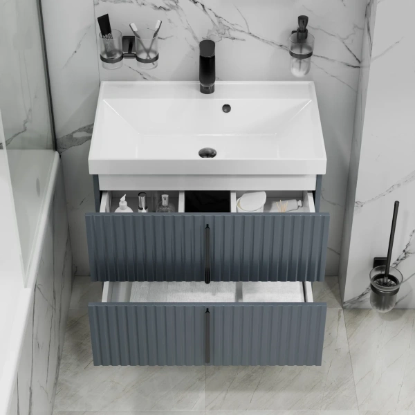 Тумба под раковину Санта Юпитер 700544 графит матовый,  без раковины