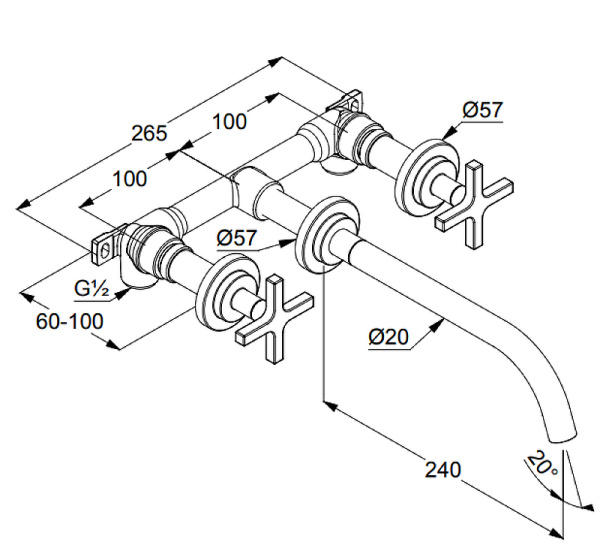 Смеситель для раковины Kludi Nova Fonte 201460520